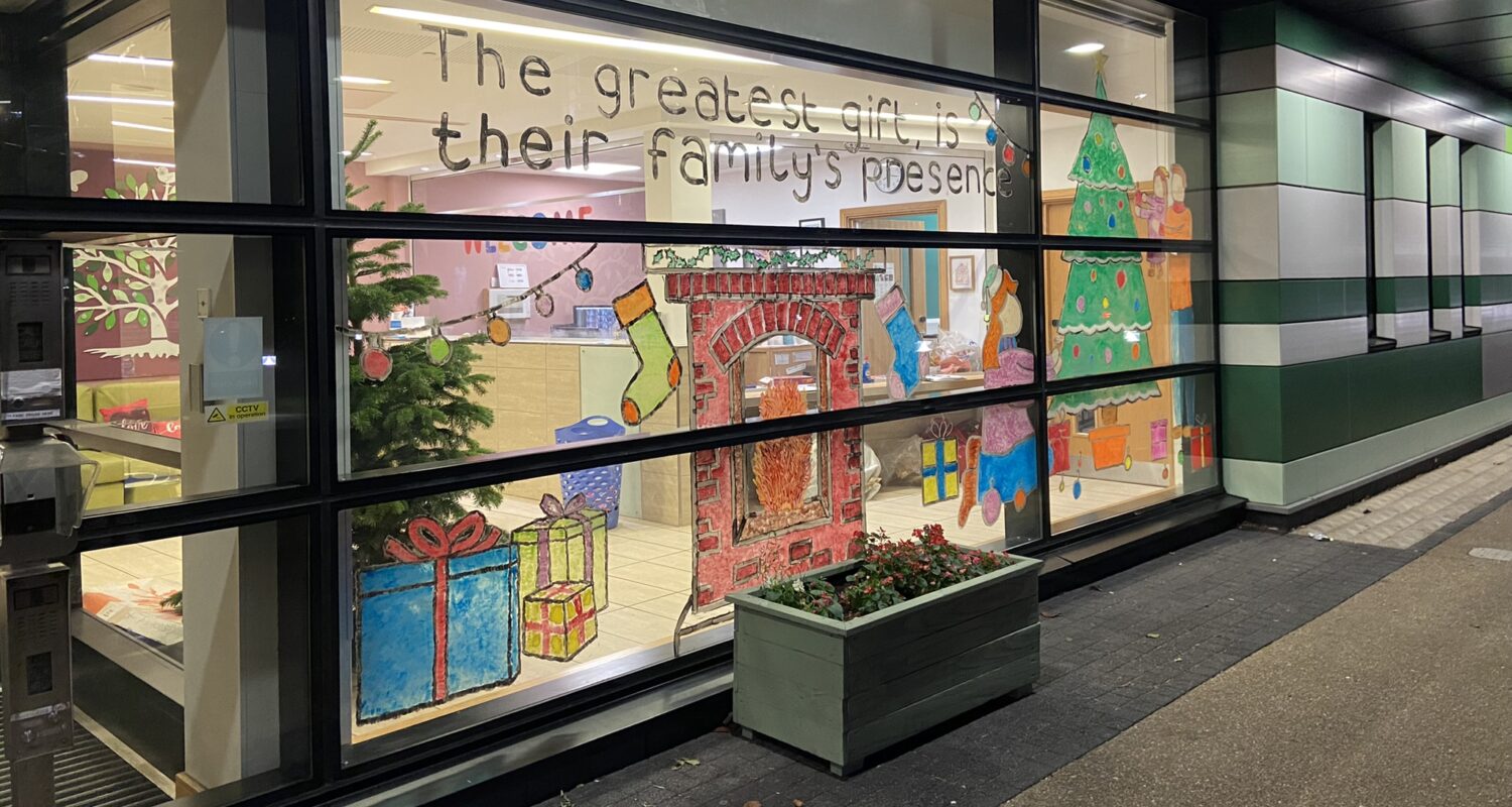 Window Painting for RMH Manchester at Christmas