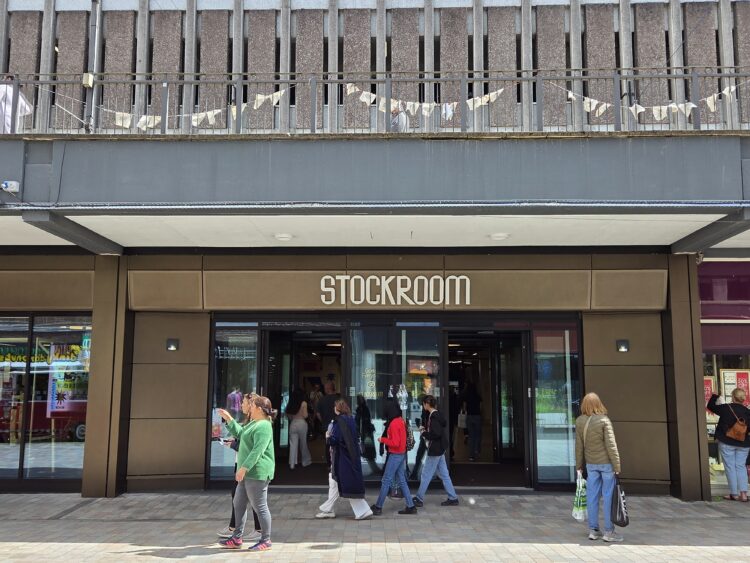 Stockroom, the regeneration of vacant retail space into community space including a library, event space and places for children to learn. It is part of the wider merseyway regeneration in the heart of Stockport. Designed by AEW Architects.